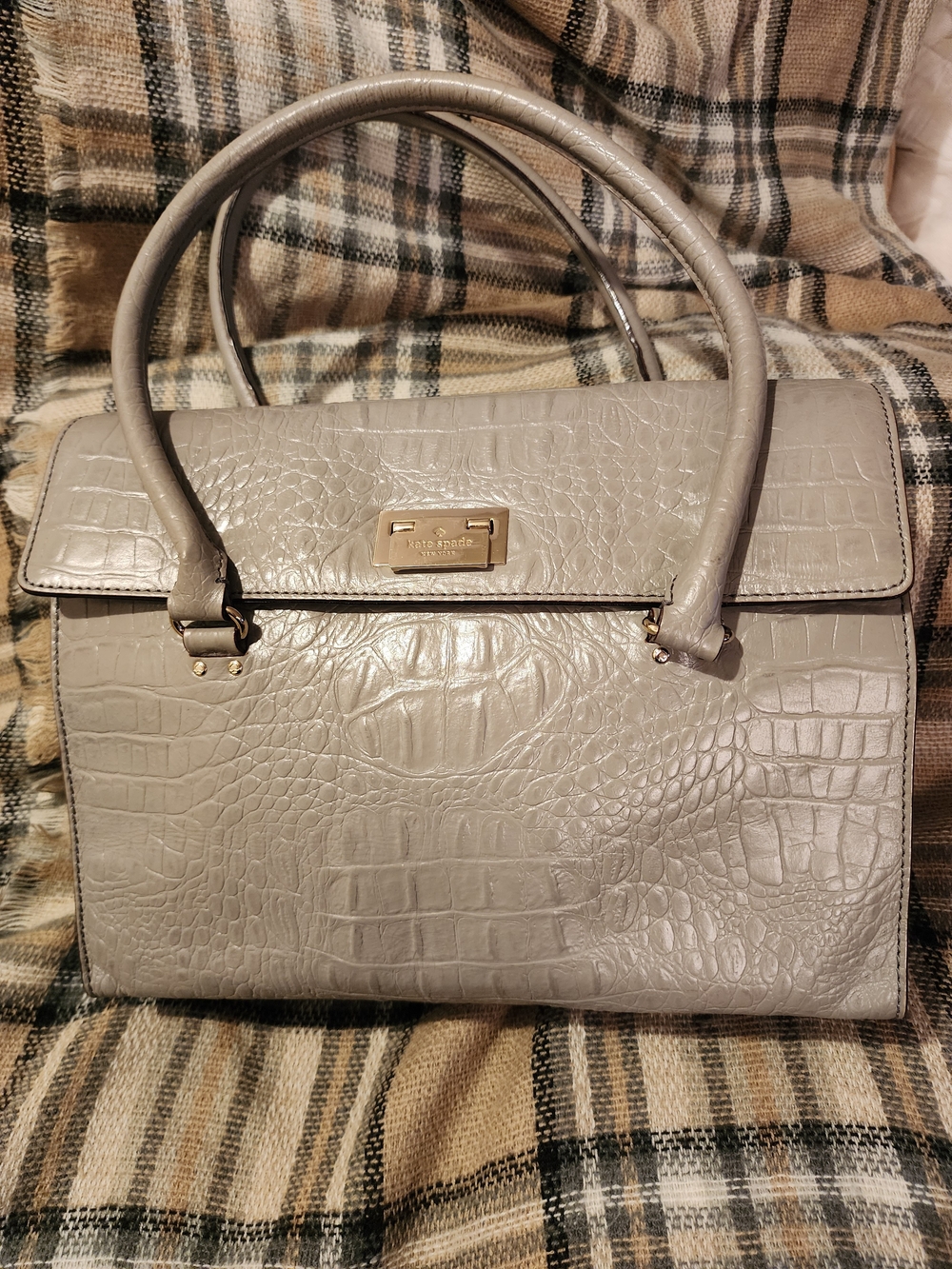 Kate Spade Orchard Valley Sinclair alligator/crocodile-embossed